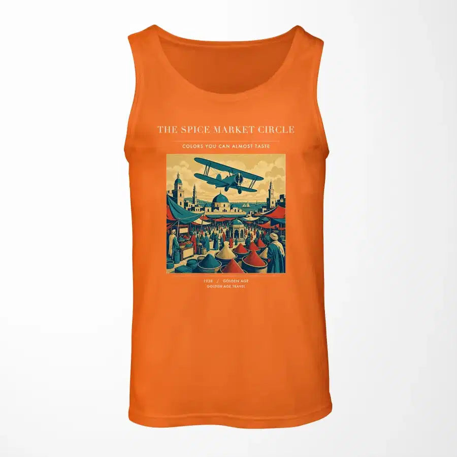 VINTAGE G4498 - The Spice Market Circle - Designed Tank Tops design on orange