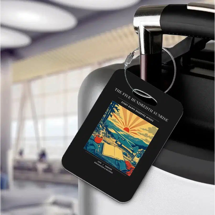 VINTAGE G4500 - The Five Hundredth Sunrise - Acrylic Luggage Tags design on black