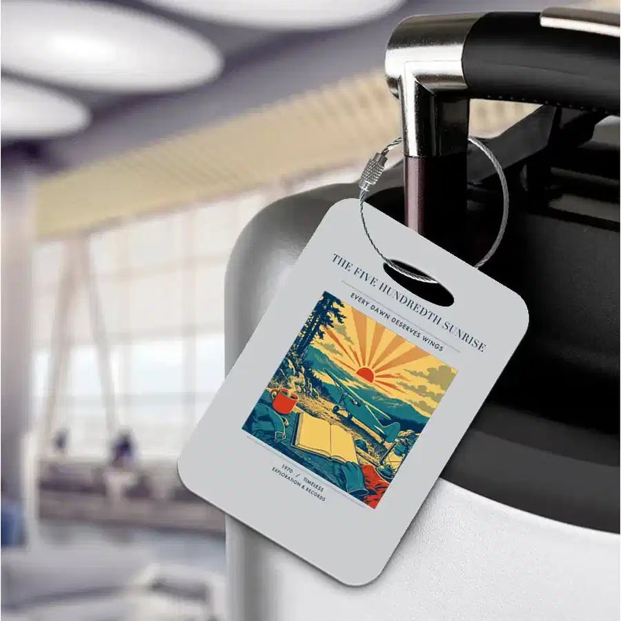 VINTAGE G4500 - The Five Hundredth Sunrise - Acrylic Luggage Tags design on lightgray