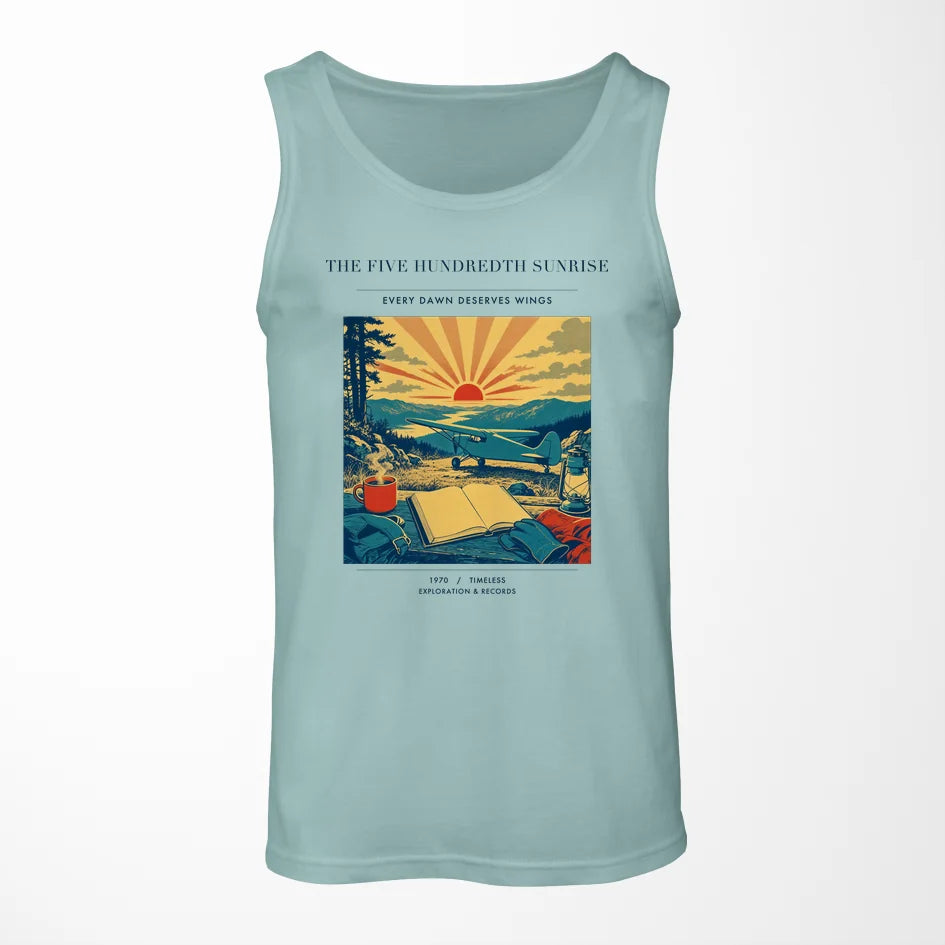 VINTAGE G4500 - The Five Hundredth Sunrise - Designed Tank Tops design on lightgreen