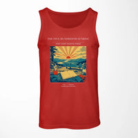 Thumbnail for VINTAGE G4500 - The Five Hundredth Sunrise - Designed Tank Tops design on red