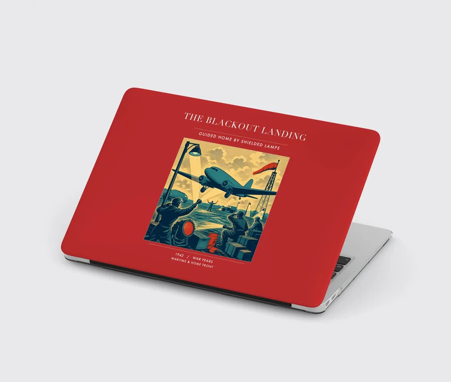 VINTAGE G4501 - The Blackout Landing - Designed MacBook Cases design on red