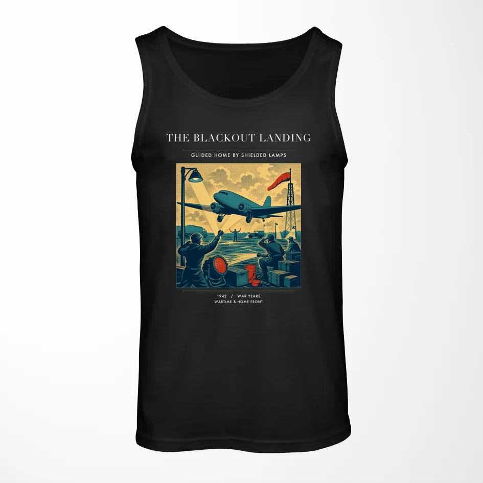 VINTAGE G4501 - The Blackout Landing - Designed Tank Tops design on black