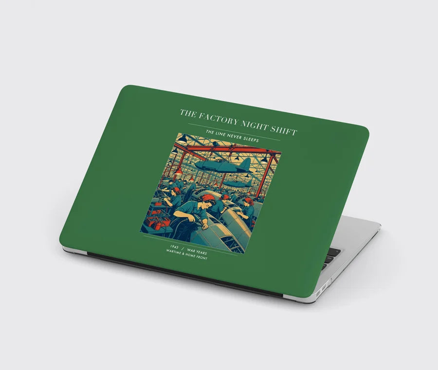 VINTAGE G4502 - The Factory Night Shift - Designed MacBook Cases design on green