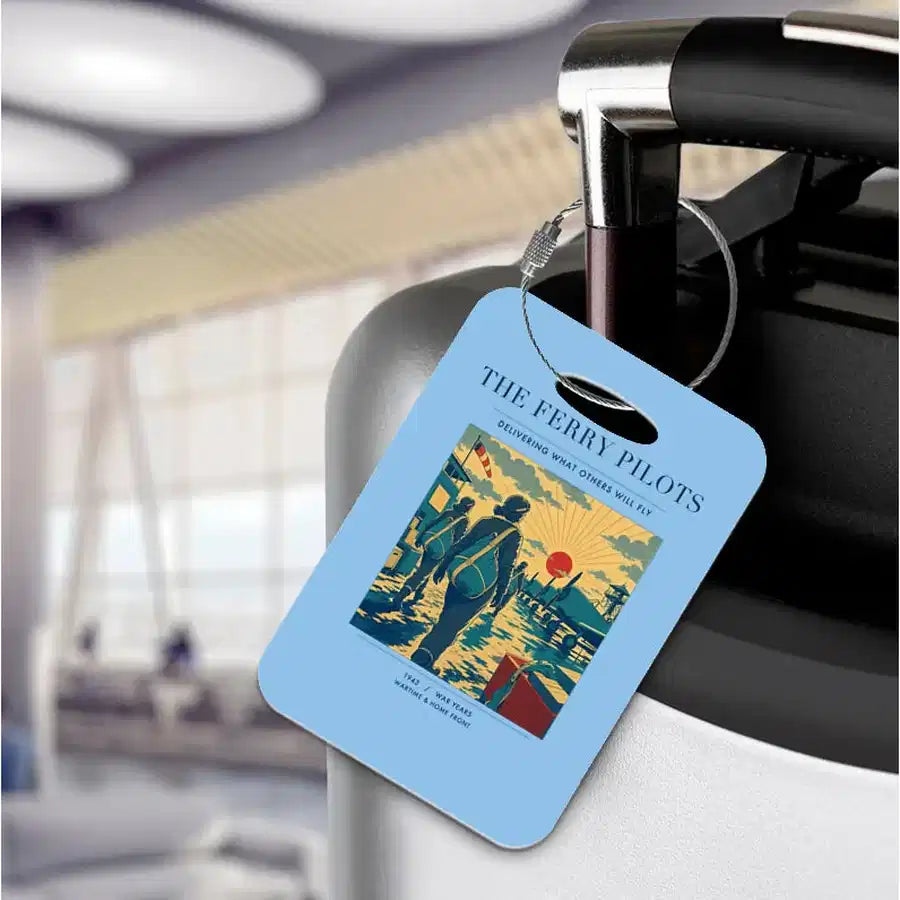 VINTAGE G4503 - The Ferry Pilots - Acrylic Luggage Tags design on lightblue