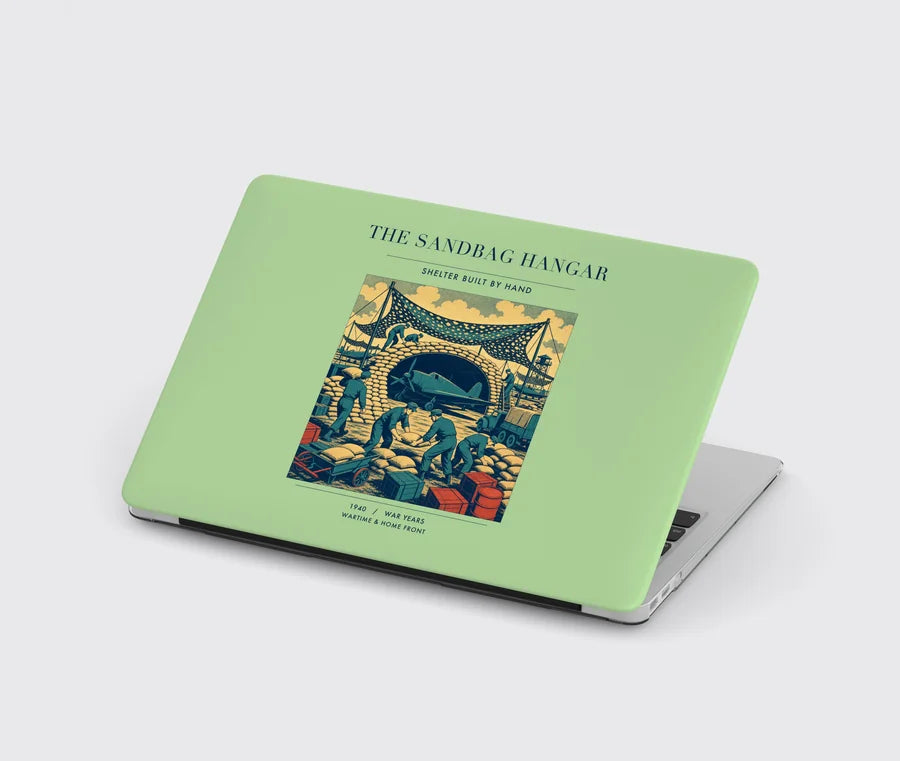 VINTAGE G4505 - The Sandbag Hangar - Designed MacBook Cases design on lightgreen