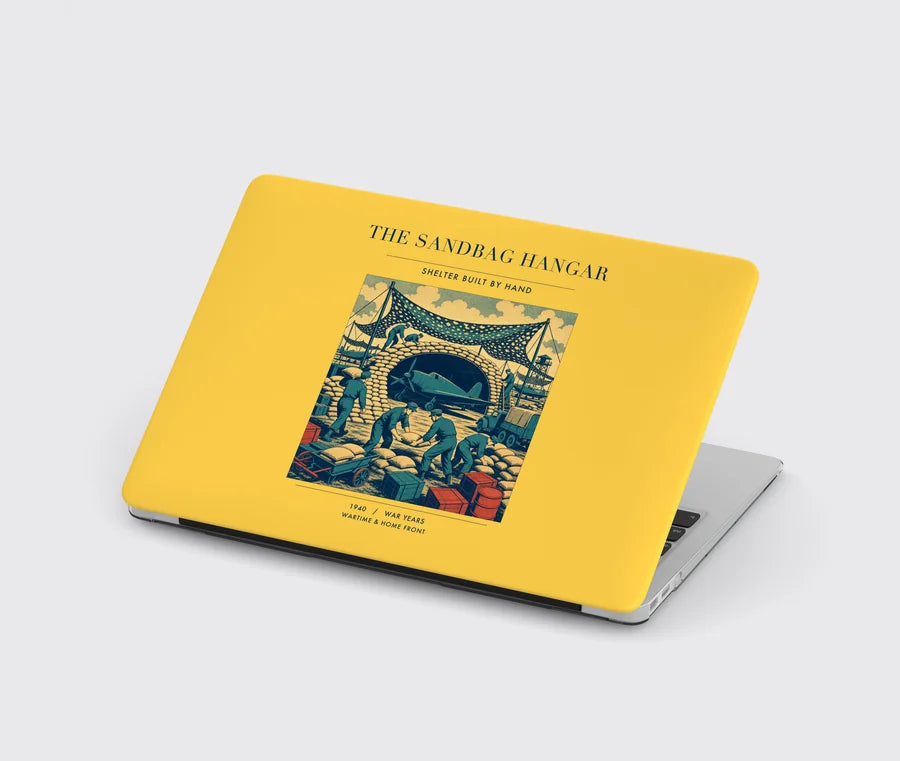 VINTAGE G4505 - The Sandbag Hangar - Designed MacBook Cases design on yellow