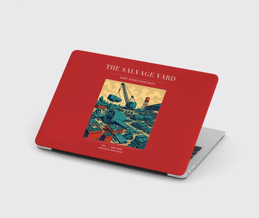 VINTAGE G4509 - The Salvage Yard - Designed MacBook Cases design on red