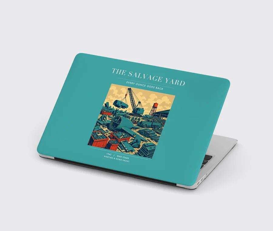 VINTAGE G4509 - The Salvage Yard - Designed MacBook Cases design on turquoise