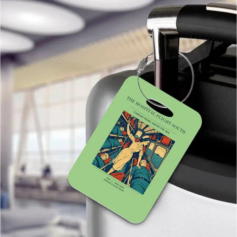 VINTAGE G4515 - The Hospital Flight South - Acrylic Luggage Tags design on lightgreen