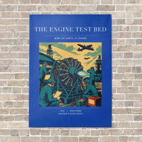 Thumbnail for VINTAGE G4520 - The Engine Test Bed - Vertical Canvas Prints design on blue no-frame