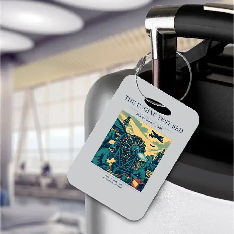 VINTAGE G4520 - The Engine Test Bed - Acrylic Luggage Tags design on lightgray