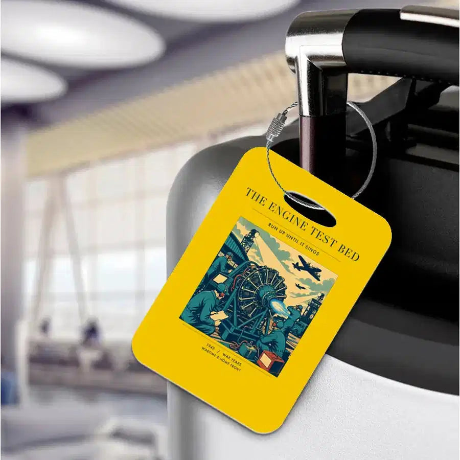 VINTAGE G4520 - The Engine Test Bed - Acrylic Luggage Tags design on yellow