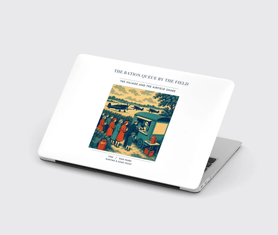 VINTAGE G4522 - The Ration Queue By The Field - Designed MacBook Cases design on white