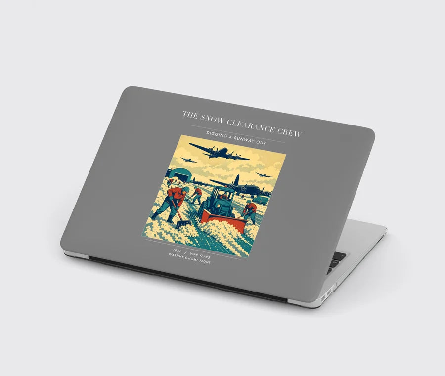 VINTAGE G4523 - The Snow Clearance Crew - Designed MacBook Cases design on gray