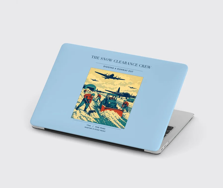 VINTAGE G4523 - The Snow Clearance Crew - Designed MacBook Cases design on lightblue