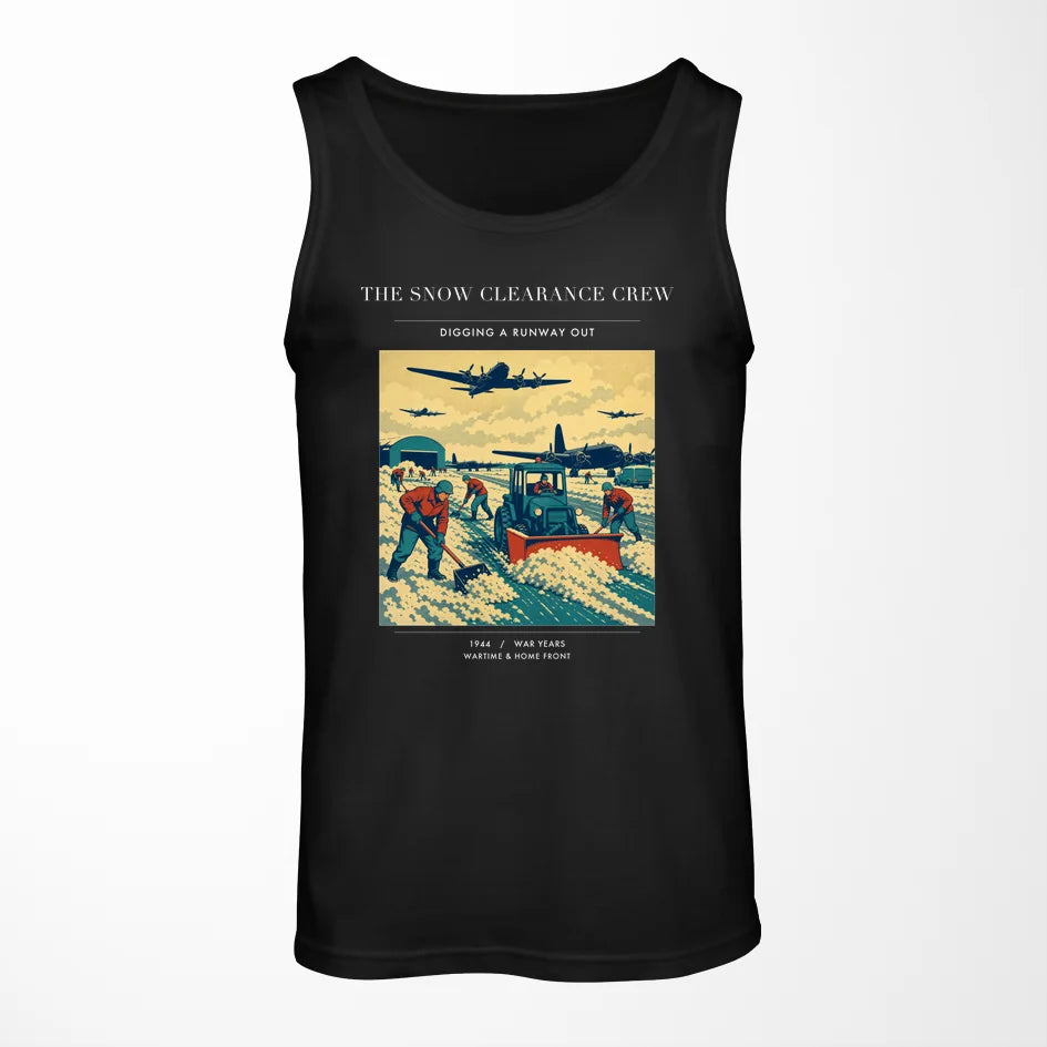 VINTAGE G4523 - The Snow Clearance Crew - Designed Tank Tops design on black