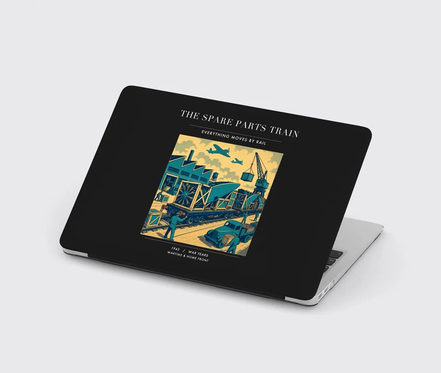 VINTAGE G4527 - The Spare Parts Train - Designed MacBook Cases design on black