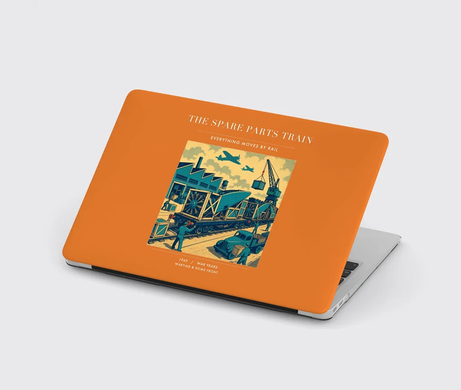 VINTAGE G4527 - The Spare Parts Train - Designed MacBook Cases design on orange