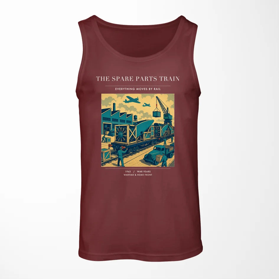 VINTAGE G4527 - The Spare Parts Train - Designed Tank Tops design on darkred