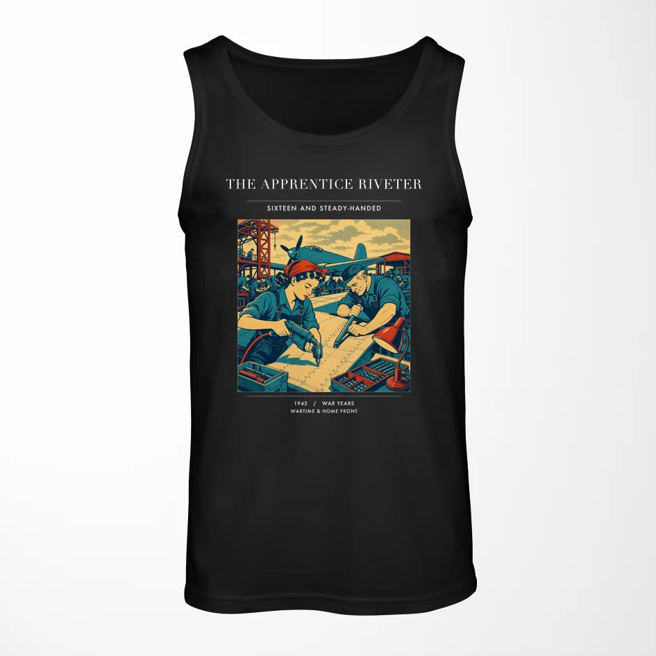 VINTAGE G4530 - The Apprentice Riveter - Designed Tank Tops design on black