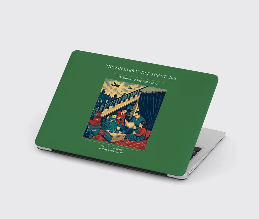 VINTAGE G4533 - The Shelter Under The Stairs - Designed MacBook Cases design on green