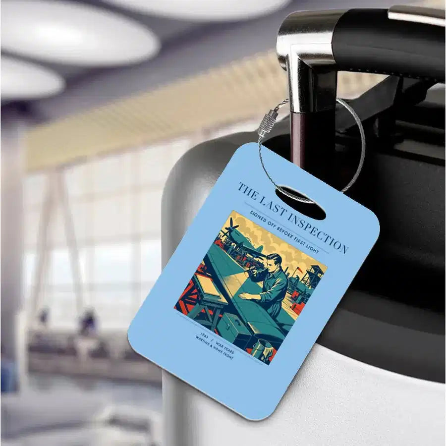 VINTAGE G4536 - The Last Inspection - Acrylic Luggage Tags design on lightblue