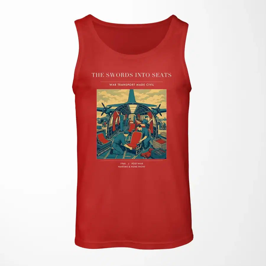 VINTAGE G4538 - The Swords Into Seats - Designed Tank Tops design on red