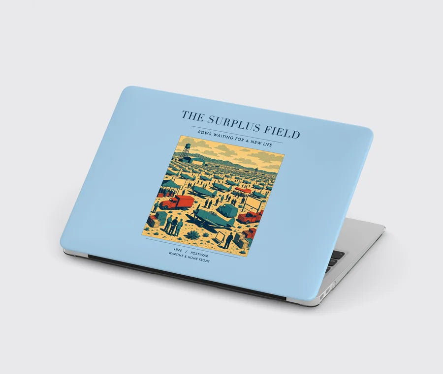 VINTAGE G4539 - The Surplus Field - Designed MacBook Cases design on lightblue