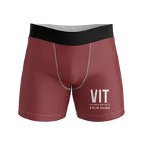 Thumbnail for Vitoria Airport (VIT) Men Boxers - Code + Name - Dark Red