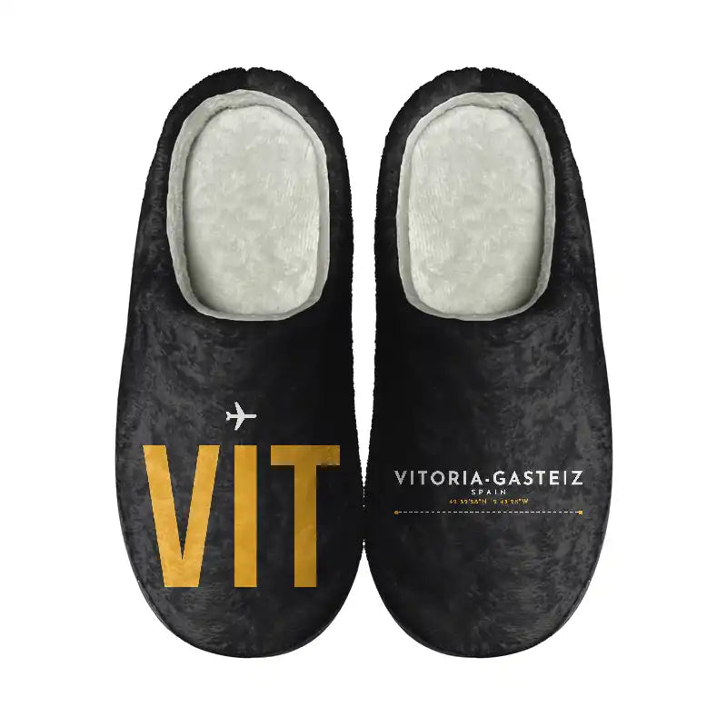 Vitoria Airport (VIT) Slippers & Flip Flops - Slippers - Cotton - Code - Different - Black