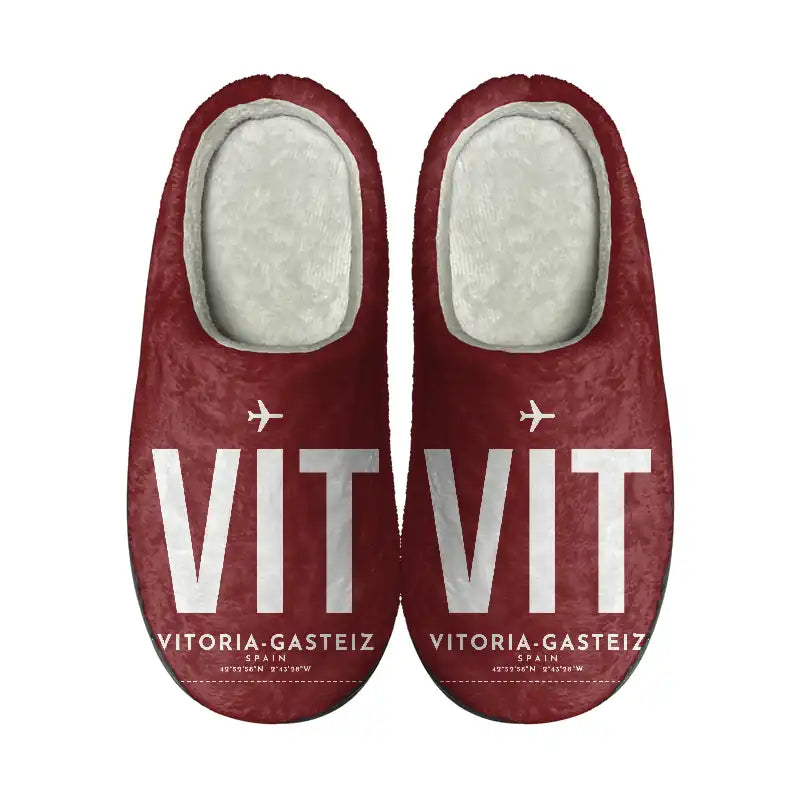 Vitoria Airport (VIT) Slippers & Flip Flops - Slippers - Cotton - Code - Same - Dark Red