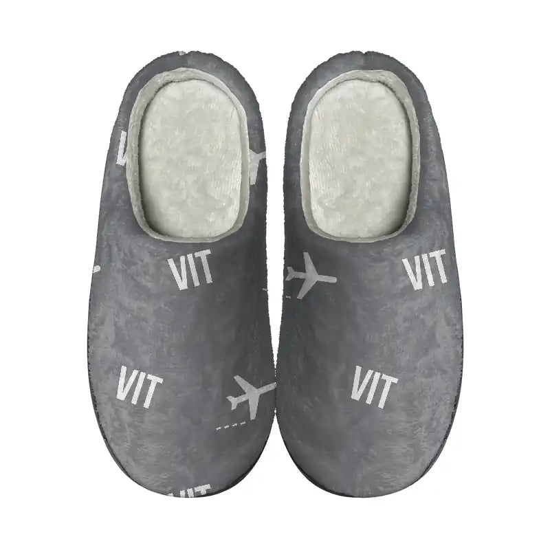 Vitoria Airport (VIT) Slippers & Flip Flops - Slippers - Cotton - Pattern - Gray