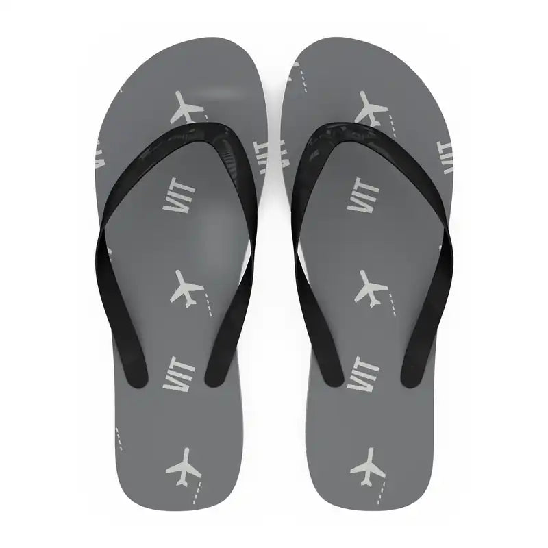 Vitoria Airport (VIT) Slippers & Flip Flops - Slippers - Flip Flops - Pattern - Gray