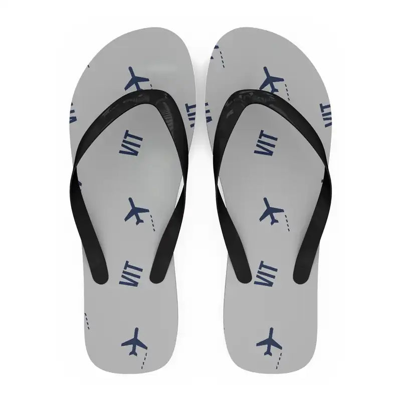 Vitoria Airport (VIT) Slippers & Flip Flops - Slippers - Flip Flops - Pattern - Light Gray