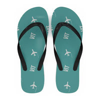 Thumbnail for Vitoria Airport (VIT) Slippers & Flip Flops - Slippers - Flip Flops - Pattern - Turquoise