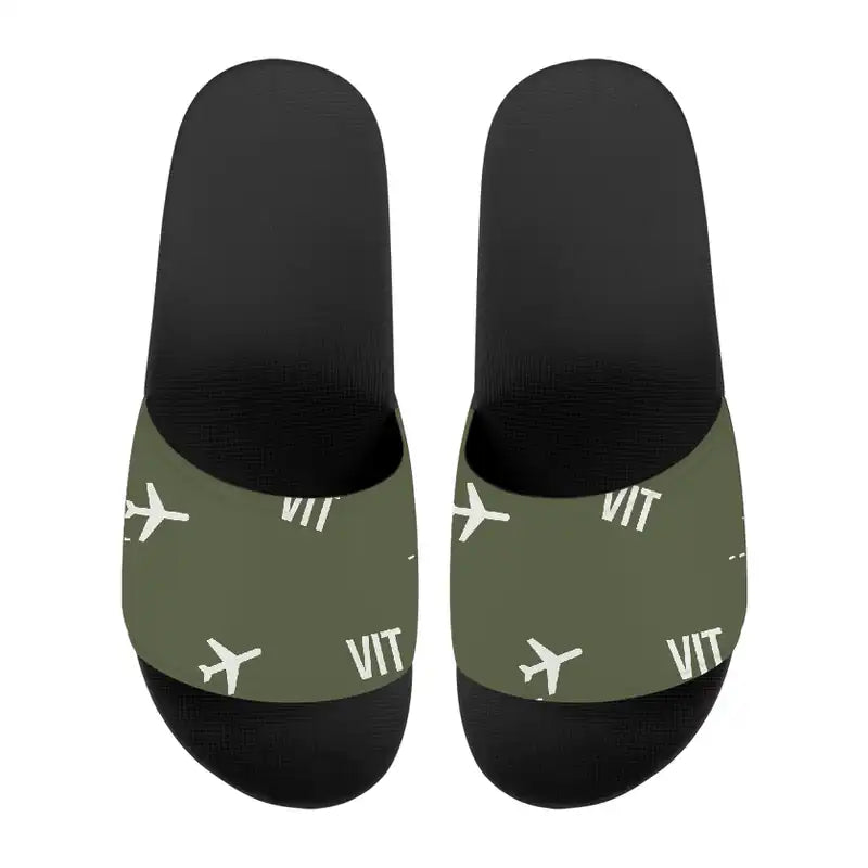 Vitoria Airport (VIT) Slippers & Flip Flops - Slippers - Sport - Pattern - Green Army