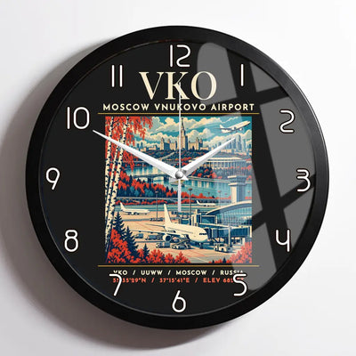 VKO - Poster - Wall Clock Framed - Black
