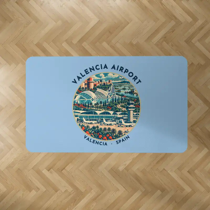 Valencia Airport (VLC) Carpets - Carpet Rectangle - Badge - Light Blue