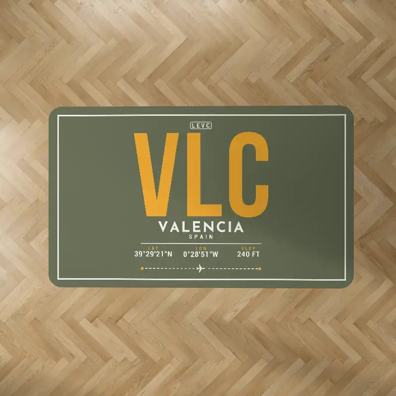 Valencia Airport (VLC) Carpets - Carpet Rectangle - ID Tag - Green Army