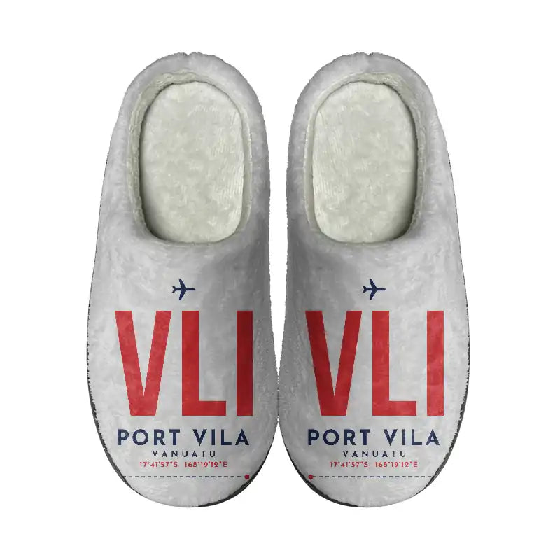 Bauerfield International Airport (VLI) Slippers & Flip Flops - Slippers - Cotton - Code - Same - Light Gray