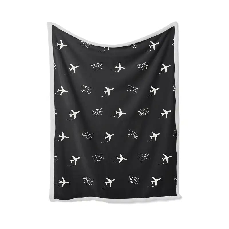 Vilnius Airport (VNO) Bedding Sets & Blankets - Blanket - Pattern - Black