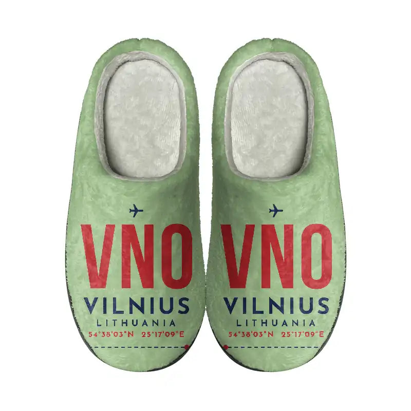 Vilnius Airport (VNO) Slippers & Flip Flops - Slippers - Cotton - Code - Same - Light Green