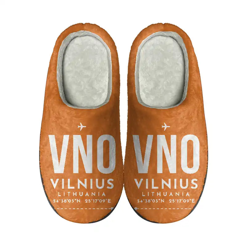 Vilnius Airport (VNO) Slippers & Flip Flops - Slippers - Cotton - Code - Same - Orange