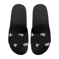 Thumbnail for Vilnius Airport (VNO) Slippers & Flip Flops - Slippers - Sport - Pattern - Black