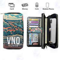 Thumbnail for Vilnius Airport (VNO) Leather Wallets - Zip Long Wallet - Scene