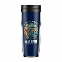 Thumbnail for Lal Bahadur Shastri International Airport (VNS) Travel Mugs - Badge + Name - Plastic (No Holder) - Dark Blue