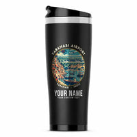 Thumbnail for Lal Bahadur Shastri International Airport (VNS) Travel Mugs - Badge + Name - Stainless Steel (No Holder) - Black