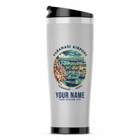 Thumbnail for Lal Bahadur Shastri International Airport (VNS) Travel Mugs - Badge + Name - Stainless Steel (No Holder) - Light Gray