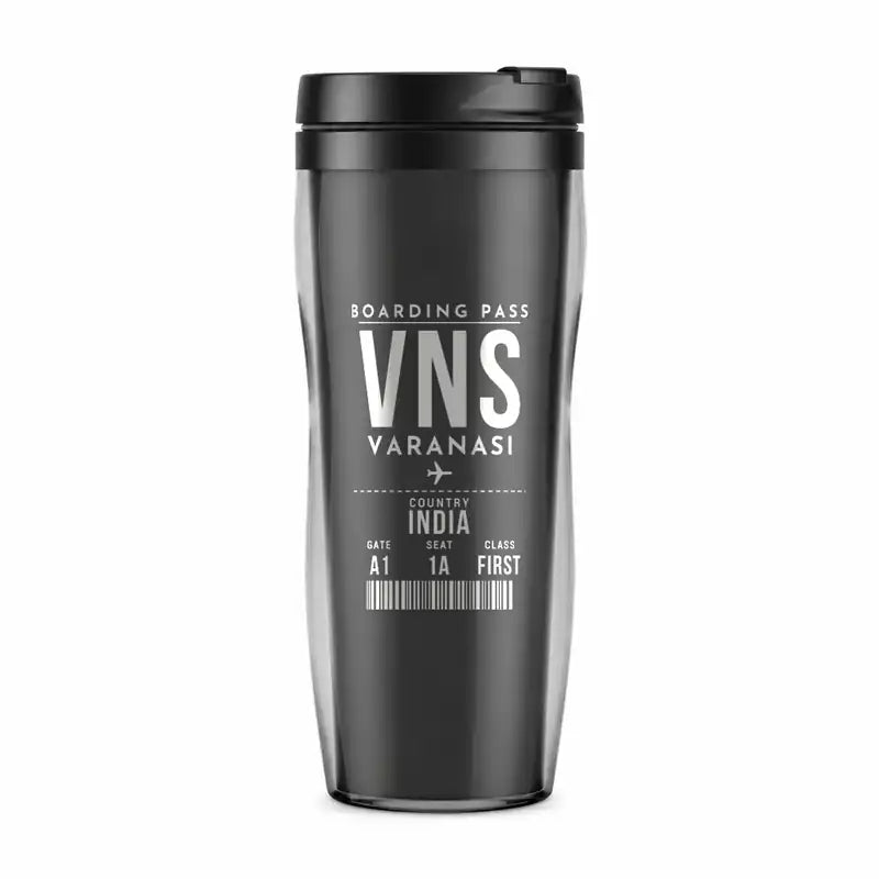 Lal Bahadur Shastri International Airport (VNS) Travel Mugs - Boarding Pass - Plastic (No Holder) - Gray
